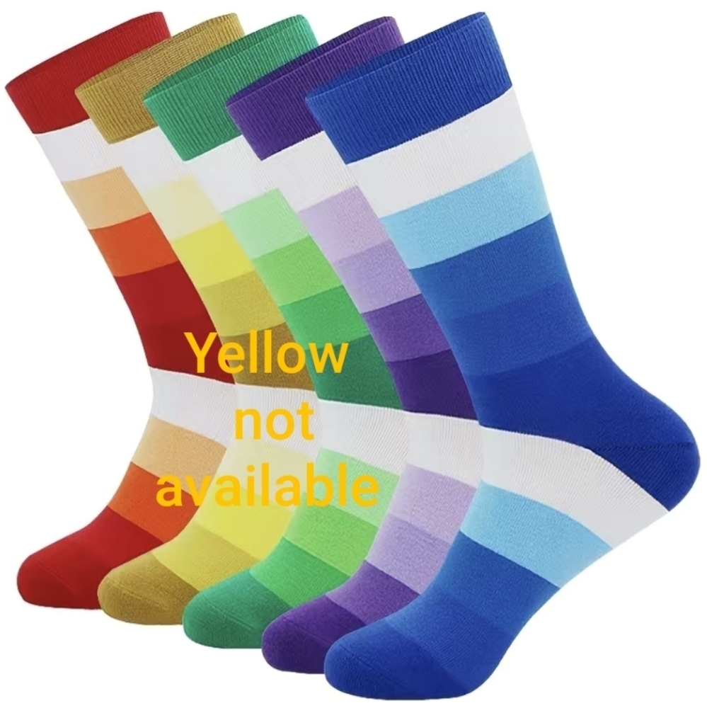 Socks--Men's Striped Color-Block Dress Socks Big & Tall
